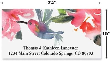 Spring Humming Personalized Deluxe Address Labels - Set of 144 (2 Designs), Self-Adhesive, Large Flat-Sheet Select Labels