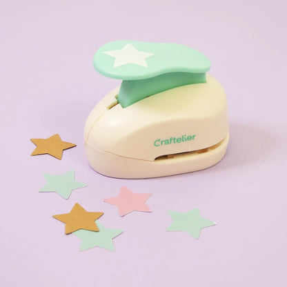 Craftelier - 1 Inch Star Hole Punch with Lever Press – Star Hole Puncher for Paper Crafts | Punch for Scrapbooking, DIY Cards & Journals | Hole Punch Shapes for Paper & Cardstock.