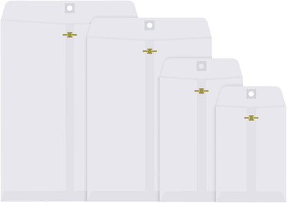 Frienda 4 Sizes Clasp Envelopes Kraft Paper Catalog Clasp Envelope with Closure for Filing, Storing or Mailing Documents, 50 Pieces(5 x 7 In, 6 x 9 In, 9 x 12 In, 10 x 13 In,White)