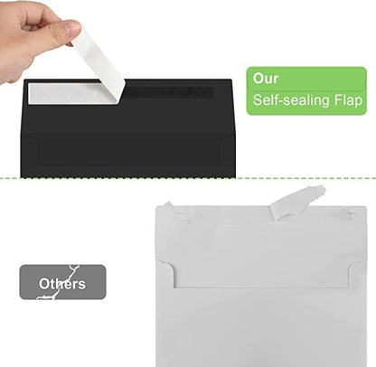 70 Packs A4 Envelope, Black A4 Envelopes, 4x6 Photo Envelopes for Invitations, Envelopes Self Seal for Weddings, Baby Shower, Photos, Postcards, Greeting Cards, Mailing