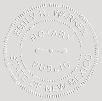 MaxMark Notary Seal Round Pink Embosser for New Mexico State - Includes Gold Burst Seal Labels (50 Count)