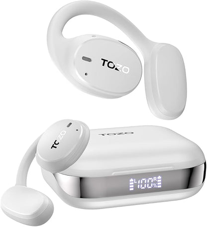 TOZO OpenEgo Open Ear Earbuds Bluetooth Headphones, AI Translation Wireless Earbuds with Real-Time 100+ LanguagesTranslation, 80Hrs Playtime, Digital Display, AI Clear Calls, Snow White