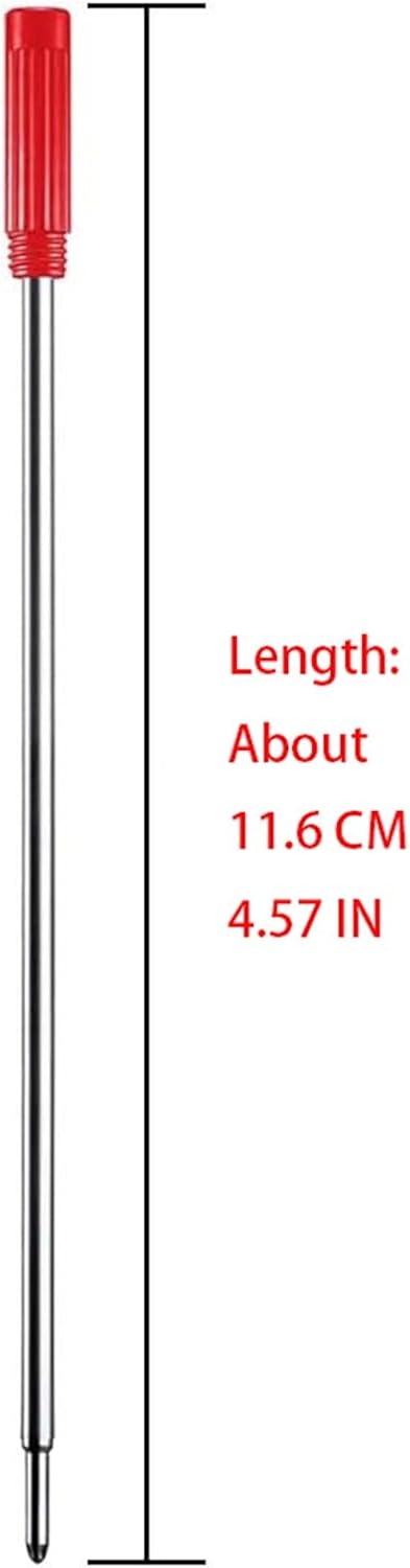 MengRan 4.5'' Ballpoint Ink Pen Refills for Twist Pens,1mm Medium Tip, (10 Pcs Red Ink)