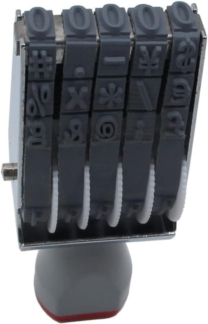 5 Digits Number Stamps,Roller Stamp Personalized Number Stamps 0-9 Symbol Rolling Wheel Stamp Multi-Function DIY Scrapbooking Ink Stamps