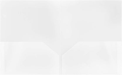 JAM PAPER Plastic 2 Pocket POP Folders - Durable School Folders - Clear - 6/Pack