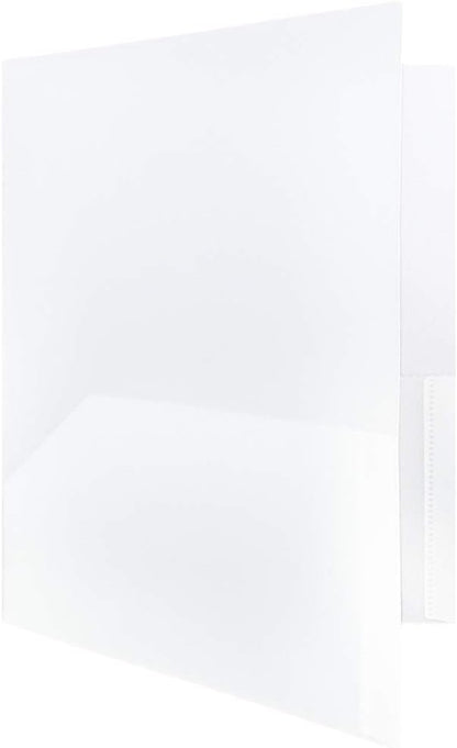 JAM PAPER Plastic 2 Pocket POP Folders - Durable School Folders - Clear - 6/Pack