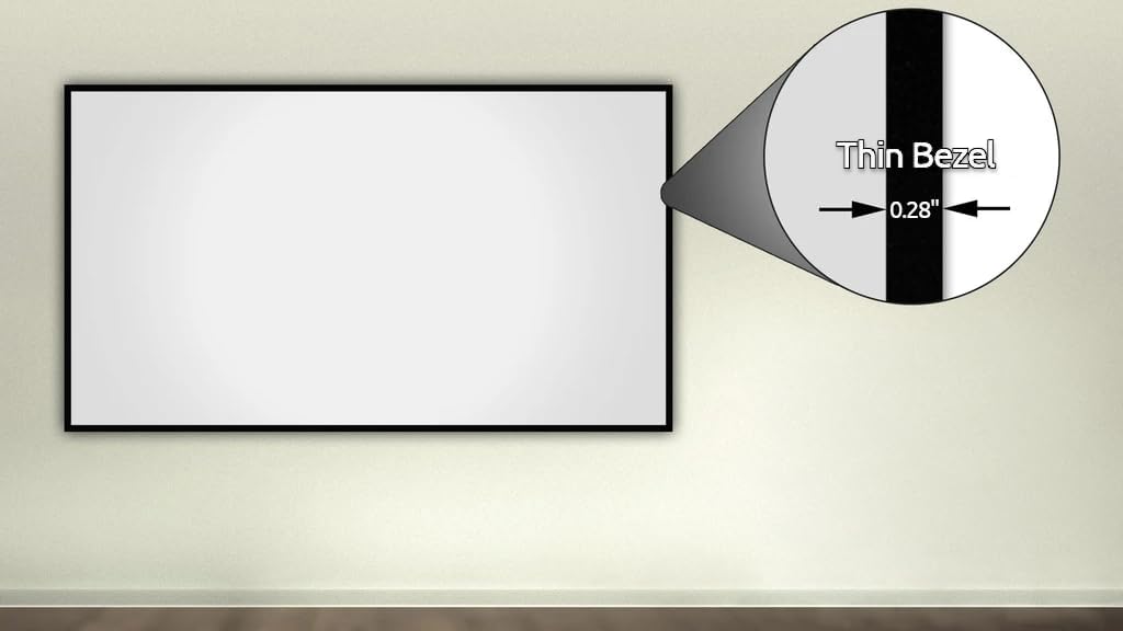 Silver Ticket Products S7 Series 6 Piece Thin Bezel Home Theater Fixed Frame 4K/8K Ultra HD, HDTV, HDR & Active 3D Projection Screen, 16:9 Format, 100" Diagonal, Grey Material S7-169100-G