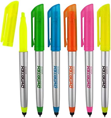 Personalized Pens with Highlighter and Stylus -250 Pack Bulk-Free Imprint - 3 In Highlighter, Ballpoint Pen, and Stylus Combo- add Custom Business Name, Logo or Gift Message- Orange