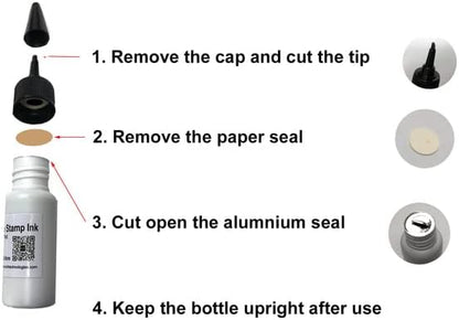 Oil-Based Premium Stamp Refill Ink by BCH for Pre-Inked Rubber Gel Pads & Dot Matrix Ribbons - 20 ml -0.68oz (Magenta)