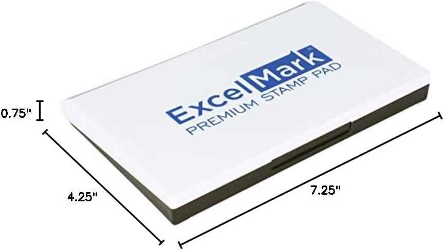 ExcelMark Rubber Stamp Ink Pad Extra Large 3-7/8" x 7" (Blue)