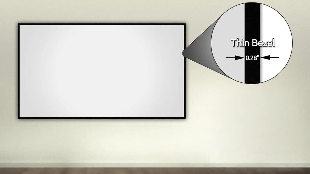 Silver Ticket Products S7 Series 6 Piece Thin Bezel Home Theater Fixed Frame 4K/8K Ultra HD, HDTV, HDR & Active 3D Projection Screen, 16:9 Format, 135" Diagonal, Woven Acoustic Material S7-169135-WAB