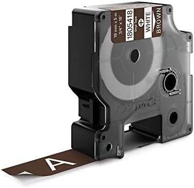 DYMO Rhino Adhesive Vinyl Label Tape, 3/4-inch, 18-Foot Cassette, Brown (1805418)