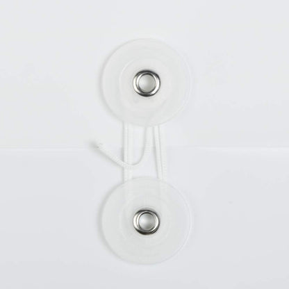 JAM PAPER Plastic Envelopes with Button & String Tie Closure - Letter Booklet - 9 3/4 x 13 - White - 12/Pack