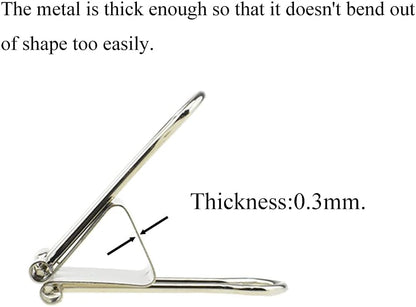 HAHIYO Binder Clips Paper Clamps Spring Steel Sturdy 0.98 inches Width 0.31 Inch Capacity No Sharp Edges Heavy Duty Tight Grip Reusable Silver Metal Bright Finish for Home Office School 25 Pack