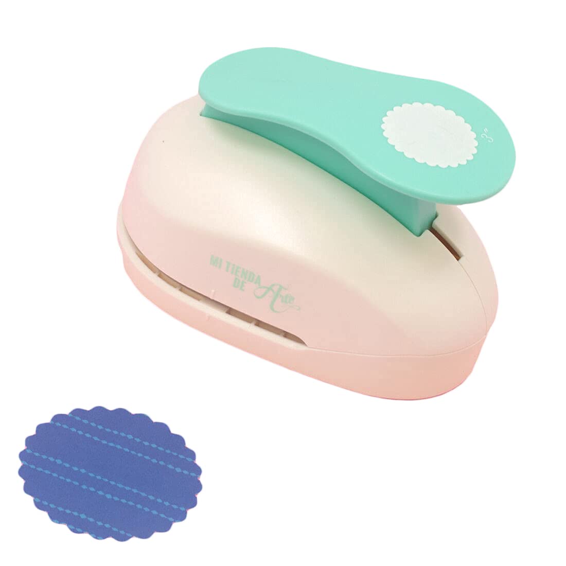 Craftelier - 3 Inch Circle Scallop Punch with Lever Press | Shape Hole Puncher for Paper Crafts | Scalloped Hole Punch for Scrapbooking, DIY Cards & Journals | Mini Hole Punch for Paper & Cardstock.