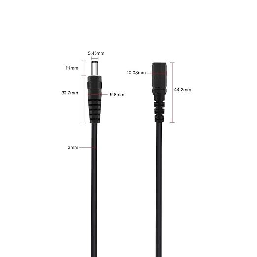 DC Power Splitter Security Camera Power Splitter 12V CCTV Power Cable (1 Female to 2 Male 5.5mm X 2.1mm, 5Pack)