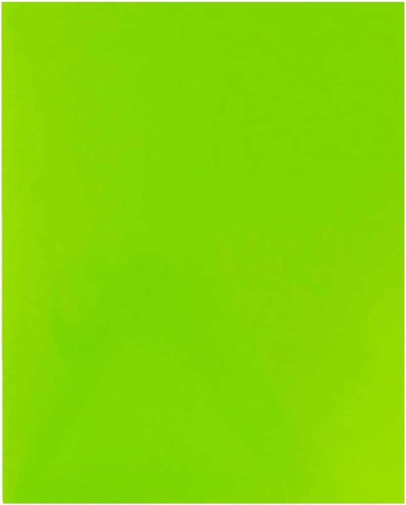 JAM PAPER Custom Printed Semi-Gloss Folders with Round Corner Pockets - Personalized Logo & Text - 10 pt C2S - Lime Green - 100/Pack