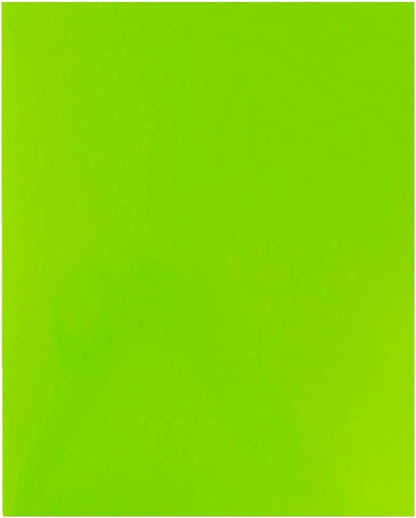 JAM PAPER Custom Printed Semi-Gloss Folders with Round Corner Pockets - Personalized Logo & Text - 12pt C1S - Lime Green - 100/Pack