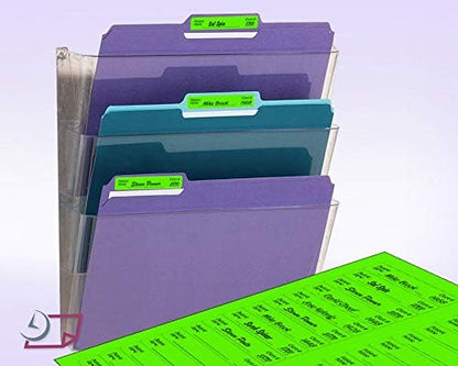 8-1/2 x 11" Neon Color High Light Fluorescent Labels for Laser & Inkjet Printer (Green Fluorescent, 2/3" x 3-7/16" - 30 Per Page | 3000 Labels)