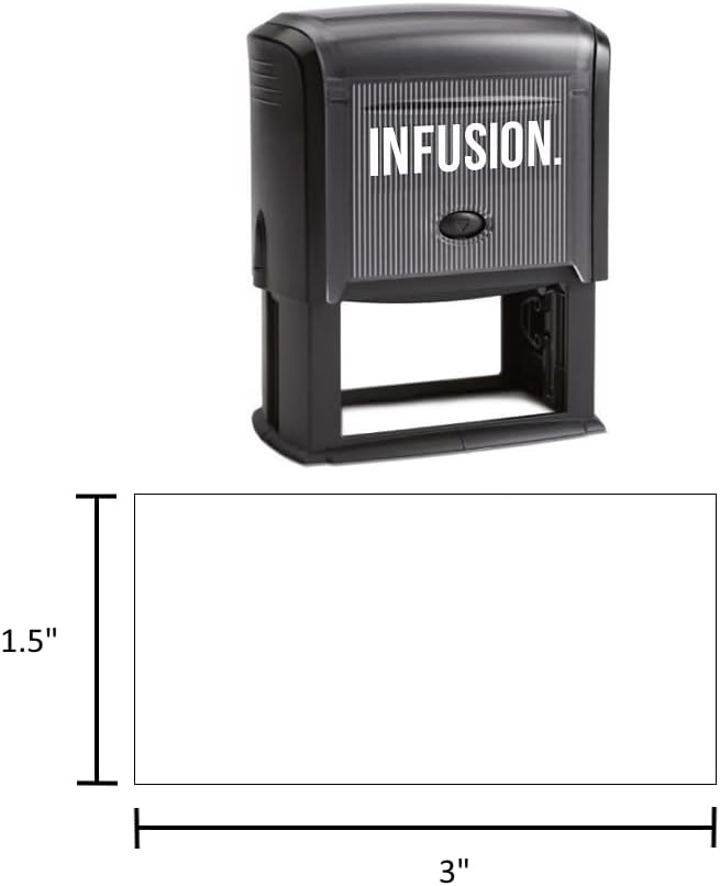 Infusion Self-Inking Custom Rubber Stamp (Personal or Business Use) - Choose from 16 Colors (1-1/2" x 3")