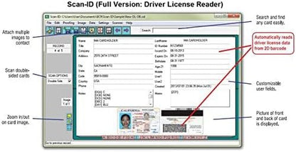Driver License Scanner with Age Verification (w/Scan-ID Full Version, for Windows)