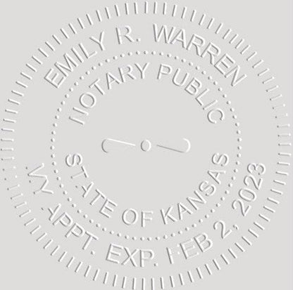 MaxMark Notary Seal Round Pink Embosser for Kansas State - Includes Gold Burst Seal Labels (50 Count)