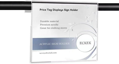 Acrylic Sign Holder Price Tag Displays Sign Holder Ads Display Stand for Retail Store Clothing Price (Horizontal A6 150×100mm /5.91×3.94 inches)