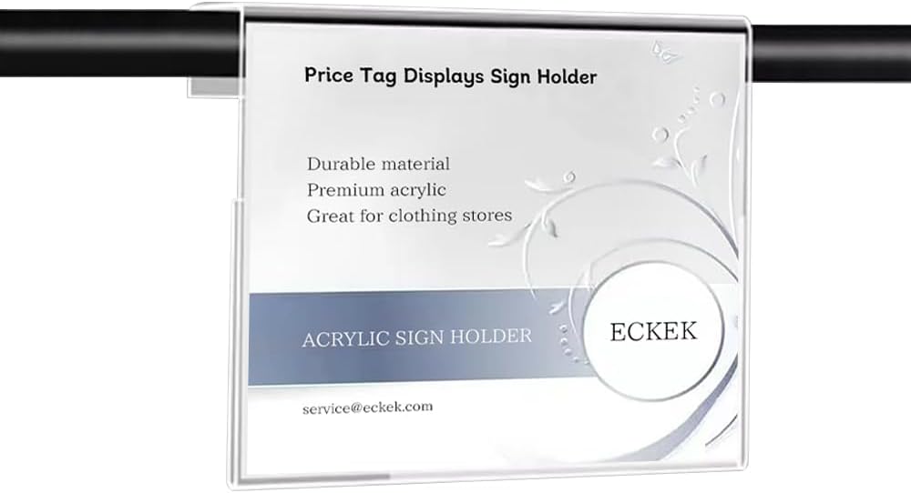 Acrylic Sign Holder Price Tag Displays Sign Holder Ads Display Stand for Retail Store Clothing Price (Horizontal A4 297×210mm/11.69×8.27inches)