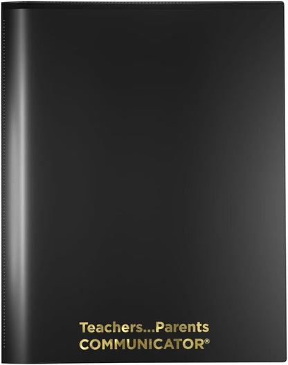 Nicky's Folders® English Communicator, Parent-Teacher Folder, Patented Tear-Resistant Flexible Plastic 2 Inside Pockets, 2 Exterior Sleeves, Letter Size Paper, Single Color(24 Pack) (Black)