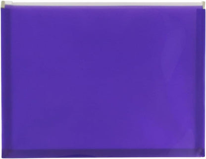 JAM PAPER Plastic Envelopes with Zip Closure - Letter Booklet - 9 3/4 x 13 - Purple - 12/Pack