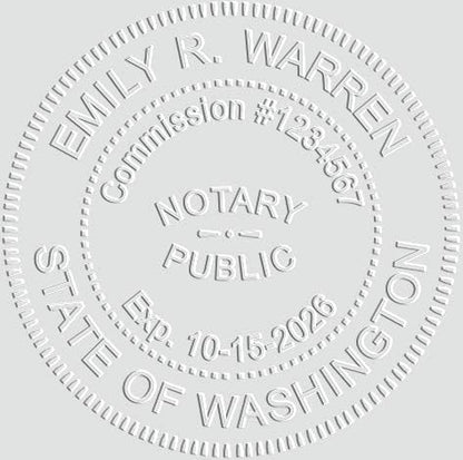 MaxMark Notary Seal Round Pink Embosser for Washington State - Includes Gold Burst Seal Labels (50 Count)
