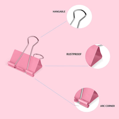 Binder Clips Assorted Sizes, 120 Pcs Colored Paper Clips, Extra Large, Large, Medium, Small, Mini, Micro