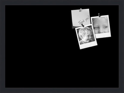 PinPix 22x16 Inch Cork Bulletin Board. This Decorative Framed Pin Board Comes with Solid Black Design and a Satin Black Frame. Ideal for Home Office Decor or Message Board (PinPix-622)