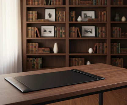 Dacasso Black 30" x 18" Desk Pad/Desk Mat/Desk Protector, Bonded Leather, 30.00 x 18.00 x 0.50 (PR-1403)