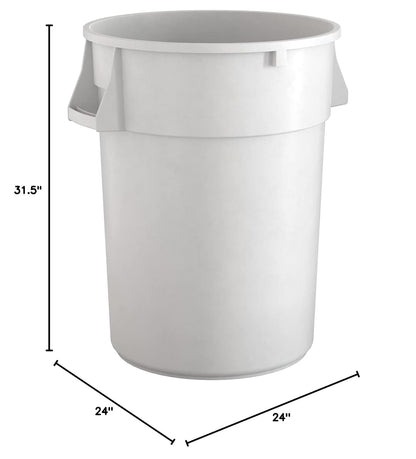 44 Gallon White Round Commercial Trash Can