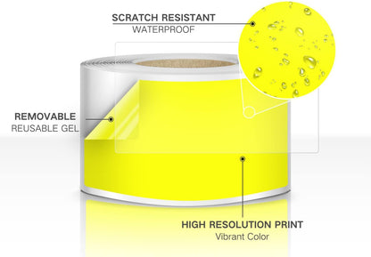 Rectangle Labels Sticker 3×5 Inch Vinyl Floor Stickers Color Coding Name Tags Roll Removable 200 PCS, Yellow