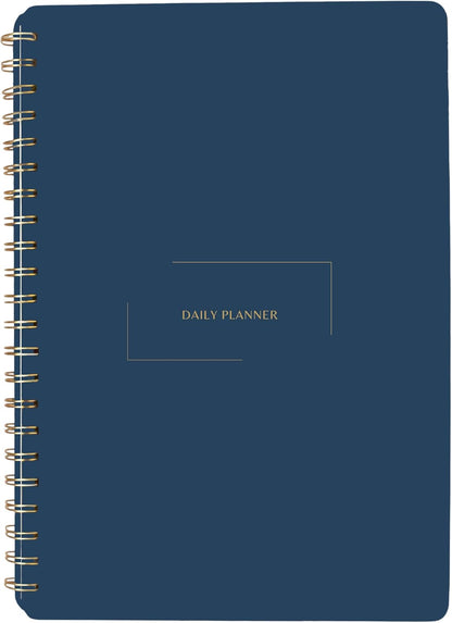 Undated Daily Planner | 8.25” x 11.75” To Do List Notebook | Work Productivity ADHD Organizer | Men and Women Planner | College Supplies | Navy | Portrait Layout