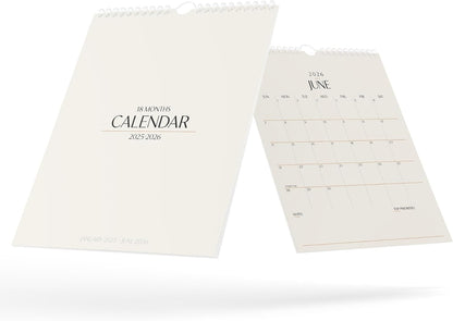 Karto Wall Calendar 2025 - Vertical 8.5x11 inch Runs Until June 2026 - Boost Your Productivity and Easy Planning with the Aesthetic Monthly Calendar - Beige
