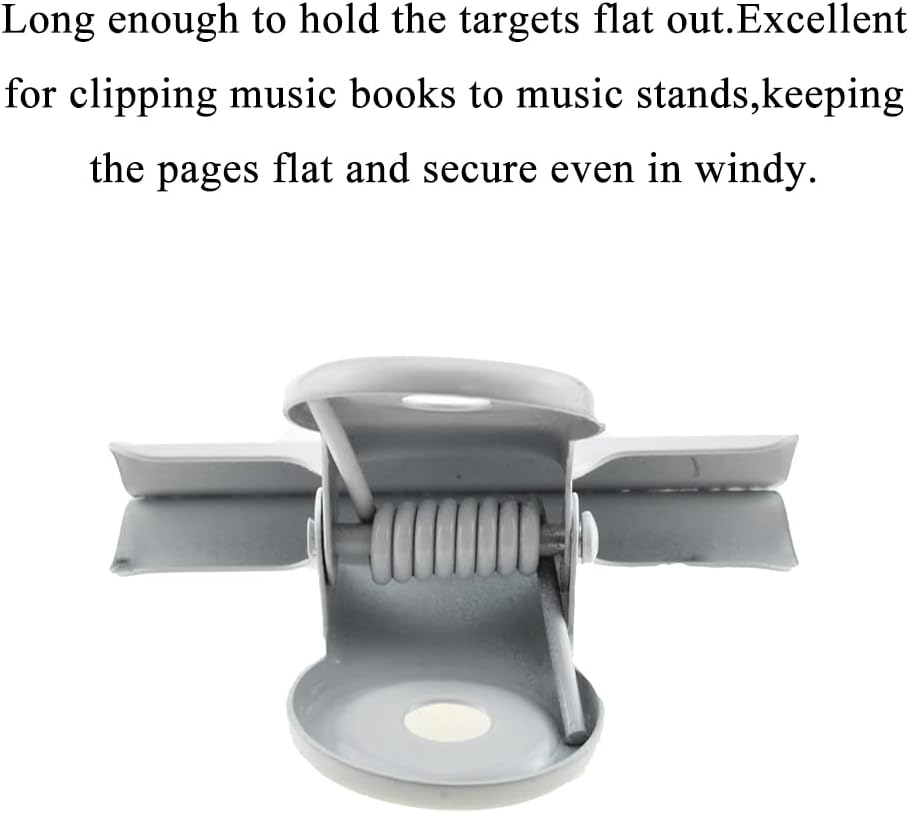 HAHIYO 2.5inch White Bulldog Clips Metal File Hinge Binder Clips Clamps Save Space Strong Spring Jaws Rock Solid Grip Book Lay Flat Deburred Edge for Hang Photos Wall Grid Dog Food 9PCS