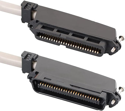 ICC Female to Male 25 Pair Telco Cable 5ft - Cat3 24AWG, 100% Solid Pure Copper, Gray Riser CMR Cable with 90 Degree 50 Pin Telco Connector for Voice and Low Data PBX Applications, 5 Feet
