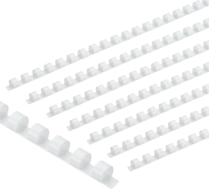 PATIKIL 10mm (3/8") Plastic Binding Combs, 200 Pcs 21 Rings Comb Binding Spines 60 Sheet Capacity Letter Size for Binding Paper Sheets Notebook Calendar Picture Album, White