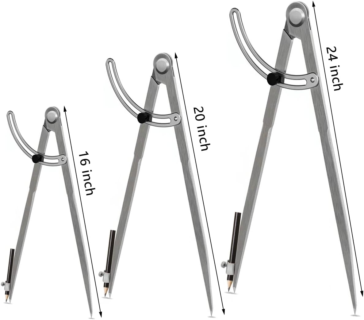 20 inch Compass for Woodworking, Compass for Geometry, Precision Woodworking Compass with Wing Divider and Pencil Holder, Large Compass for Geometry, Woodworking Compass, Drafting, Drawing Compass