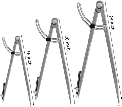 20 inch Compass for Woodworking, Compass for Geometry, Precision Woodworking Compass with Wing Divider and Pencil Holder, Large Compass for Geometry, Woodworking Compass, Drafting, Drawing Compass