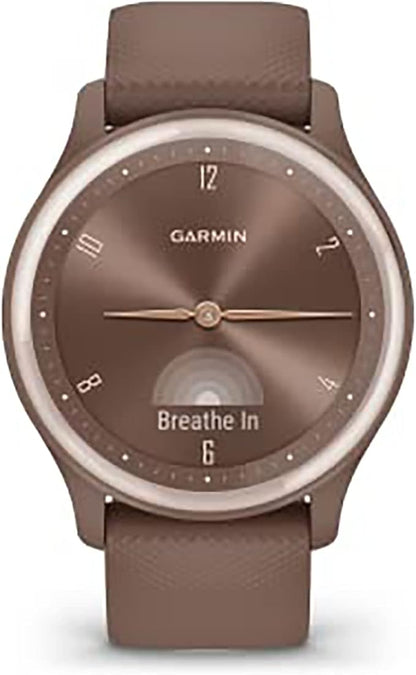 Garmin vivomove Sport, Hybrid Smartwatch, Health and Wellness Features, Touchscreen, Cocoa (Renewed)