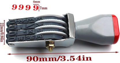 4 Digits Number Stamp Business Stamps Multi- Functional Creative Rolling Wheel Stamp Personalized Number Rubber Stamp Symbol Office Date Stamp… (4 Digits)