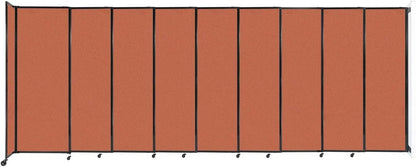 Wall-Mounted Sliding StraightWall Room Divider | Adjustable Widths | Locking Wheels | Room Separator | Up to 19'9" Wide x 7'6" Tall Papaya Fabric Panels