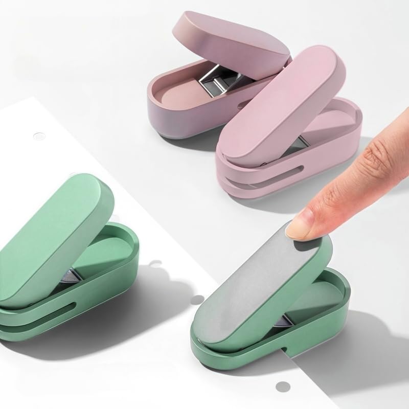 Magnoloran 2 Pack Single Hole Punch, 1/4 inch Mini Small Hole Puncher Heavy Duty Paper Hole Puncher Small Hole Punch One Hole Puncher for Crafts Paper Cards Tags Scrapbook-Pink&Green