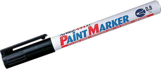 Artline 444XF Paint Markers for Wood, Plastic, and Canvas, Waterproof Marker for Indoor & Outdoor Applications, Opaque Permanent Markers with 0.8mm Bullet Tip - Black, 12 Pack