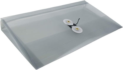 JAM PAPER Plastic Envelopes with Button & String Tie Closure - #10 Business Booklet - 5 1/4 x 10 - Smoke Gray - 12/Pack
