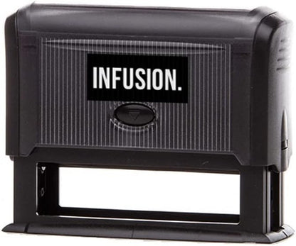 Infusion Self-Inking Custom Rubber Stamp (Personal or Business Use) - Choose from 16 Colors (5/8" x 3")